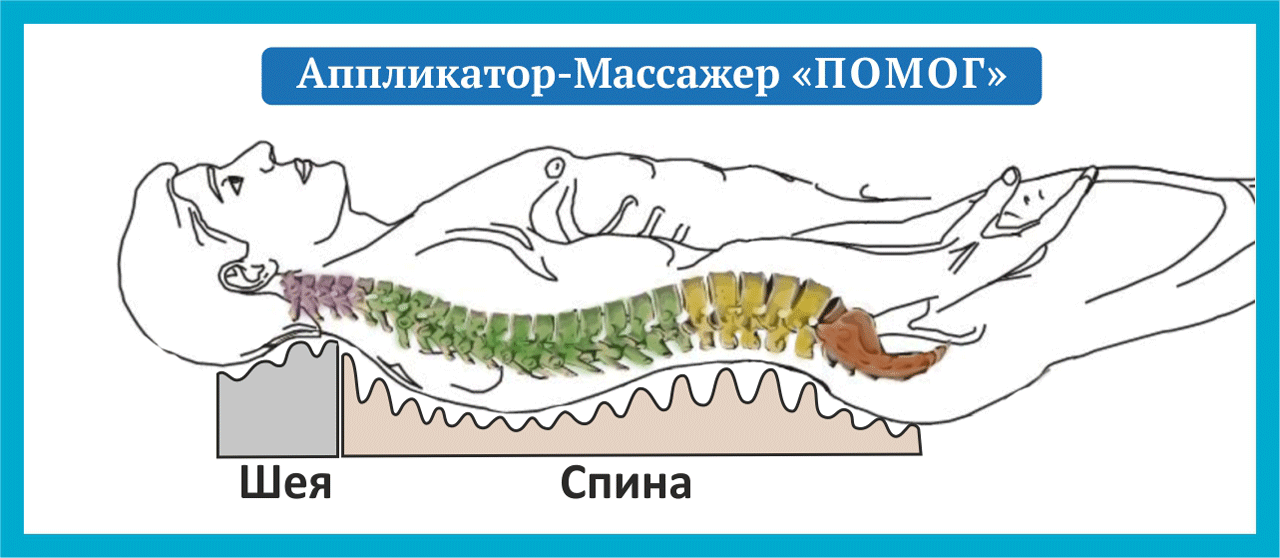 Аппликатор Массажер ПОМОГ для спины и шеи